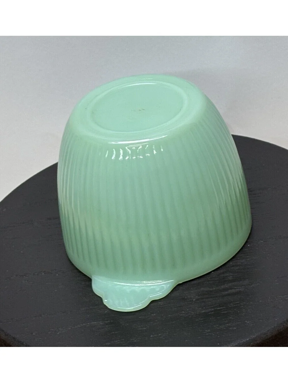 Fire King Jadeite Ribbed Jane Ray Sugar Bowl (No Lid) Anchor Hocking Green Glass